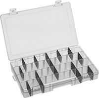 Image of Product. Front orientation. Organizer Boxes. Corrosion-Inhibiting Compartmented Organizer Boxes, Style B.