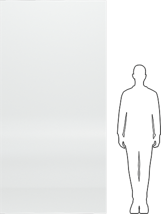 Image of Product. Side1 orientation. Contains SizingReference. Scratch-, UV- and Impact Resistant Polycarbonate, 48" x 96" x 1/4", Clear.