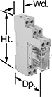 Image of Specification. Front orientation. Contains Annotated. Safety Relays. Interface Safety Relays.