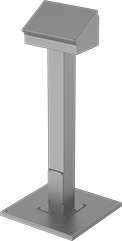 Image of ProductInUse. Straight Pedestal with Base and
Enclosure. Front orientation. Electrical Enclosure Pedestals. Straight Pedestals.