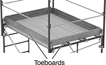 Image of Product. Toeboards. Front orientation. Contains Annotated. Scaffolds. Build-Your-Own Scaffolds, Toeboards.