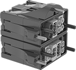 Image of ProductInUse. Stacked Horizontally (Inserts Sold Separately). Front orientation. Contains MultipleImages. Latching Connectors. Multipurpose Build-Your-Own Connectors.