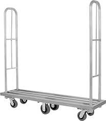Image of Product. Front orientation. Platform Trucks. High-Stack Narrow Platform Trucks, Aluminum Platform.