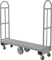 Image of Product. Front orientation. Platform Trucks. High-Stack Narrow Platform Trucks, Powder-Coated Steel Platform.