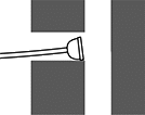 Image of ProductInUse. For Deburring T-Shaped Holes. Side1 orientation. Burs. CNC-Mount Burs for Cross-Drilled Holes, Half Ball with Protective Ring.