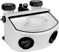 Image of ProductInUse. Shown Installed. Front orientation. Magnifiers. Suction Cup-Mount Magnifiers.
