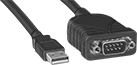 Image of Product. Front orientation. USB Cords. USB Adapter Cords, USB-A Plug × DB9 Plug.