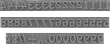 Image of Product. Front orientation. 3/16" High Number Set for Self-Inking Rubber Stamp with Changeable Message.