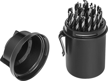Image of Product. Front orientation. Maintenance-Length High-Speed Steel Drill Bit, 29-Piece Set.