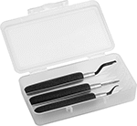Image of Product. Front orientation. Deburring Tools. Pocket-Size Deburring Scraper Sets , 3 Pieces.