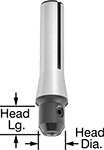 Image of Product. Front orientation. Contains Annotated. End Mill Holders. R8 Taper End Mill Holders.