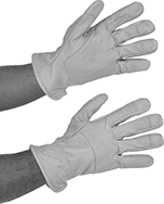 Image of ProductInUse. Gloves with Reinforced Thumb. Front orientation. Gloves. Arc-Flash-Protection Gloves, Goatskin Leather.