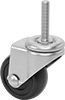 Threaded-Stem Casters with Rubber Wheels 