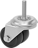 Threaded-Stem Casters with Rubber Wheels 