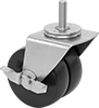 Threaded-Stem Casters with Rubber Wheels 