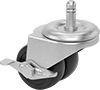 Friction-Grip Stem Casters with Rubber Wheels 