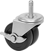 Friction-Grip Stem Casters with Rubber Wheels 
