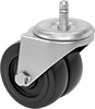 Friction-Grip Stem Casters with Rubber Wheels 