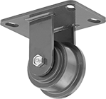 Image of Product. Front orientation. Casters. Flanged-Wheel Track Casters with Metal Wheels.
