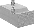 Image of ProductInUse. Front orientation. Router Bits. Ball-End Router Bits , Uncoated Carbide, Ball Cut Style.