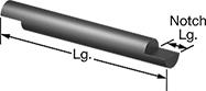Image of Product. Front orientation. Contains Annotated. Tungsten. C2 Carbide, Tungsten Carbide, Notched End Rods.
