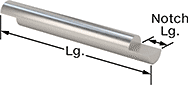 Image of Product. Front orientation. Tungsten. Tungsten Carbide, C2 Carbide, Notched End Rods.