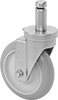 Friction-Grip Stem Casters with Rubber Wheels for Wire Shelving 