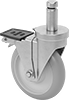 Friction-Grip Stem Casters with Rubber Wheels for Wire Shelving 
