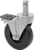 Friction-Grip Stem Casters with Polypropylene Wheels for Wire Shelving