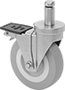 Friction-Grip Stem Casters with Polyurethane Wheels for Wire Shelving