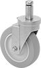 Friction-Grip Stem Casters with Polyurethane Wheels for Wire Shelving 