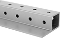Image of Product. Front orientation. Square Rail with Flange. Aluminum Bolt-Together Framing and Fittings .