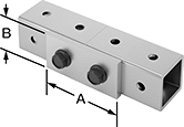 Image of ProductInUse. Front orientation. Contains Annotated. Bolt-Together Framing and Fittings. Aluminum Bolt-Together Framing and Fittings , Surface Brackets, Straight.