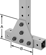 Image of ProductInUse. Front orientation. Contains Annotated. Bolt-Together Framing and Fittings. Aluminum Bolt-Together Framing and Fittings , Surface Brackets, Tee.
