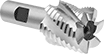 Image of Product. Front orientation. End Mills. Roughing Cobalt Steel Square End Mills, 6 Flutes, Coarse Pitch.