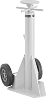 Image of Product. Front orientation. Jack Stands. Screw Jack Stands, Rolling, Two Axle-Mounted Wheels.