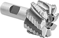 Image of Product. Front orientation. End Mills. Roughing High-Speed Steel Square End Mills, 8 Flutes.