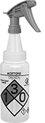 Image of ProductInUse. Spray Bottle Head Shown Installed (Bottle Sold Separately). Front orientation. Spray Bottle Heads. Any-Angle Choose-a-Label Squeeze Bottles with Angled Nozzle.