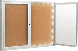 Image of Product. Front orientation. Bulletin Boards. Illuminated Enclosed Bulletin Boards, 2 Windows.
