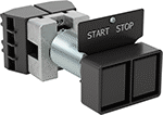 Image of Product. Black. Front orientation. Push-Button Switches. Hazardous Location 30 mm Multifunction Panel-Mount Push-Button Switches.