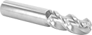 Image of Product. Front orientation. End Mills. Carbide Ball End Mills for Aluminum, Brass, and Bronze, 3 Flutes.
