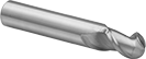 Image of Product. Front orientation. End Mills. Carbide Ball End Mills for Aluminum, Brass, and Bronze, 2 Flutes.