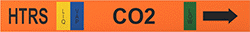 Image of Product. CO2. Front orientation. Pipe Markers. Made-to-Order Adhesive-Back Pipe Markers for Refrigerant Systems, CO2.