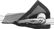 Image of ProductInUse. Front orientation. Strap Protectors. Strap and Buckle Protectors, Style C.