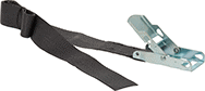 Image of Product. Front orientation. Cinching Straps. Cinching Straps, Zinc-Plated Steel Flip-Lock Buckle.