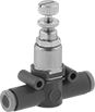 Image of Product. Front orientation. Compressed Air Regulators. Compressed Air Regulators for Tubing, Relieving Regulators, Push to Connect with Gauge Not Included.