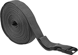 Image of Product. Front orientation. Cinching Straps. Cut-to-Length Cinching Straps, Polypropylene Fabric, Plastic Squeeze-Release Buckle.