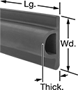 Image of Product. Front orientation. Contains Annotated. Surface Guards. Raised-Bulb-Profile Surface Guards, Style 1.