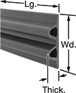 Image of Product. Front orientation. Contains Annotated. Surface Guards. Raised-Bulb-Profile Surface Guards, Style 2.