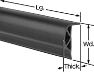 Image of Product. Front orientation. Contains Annotated. Surface Guards. Raised-Bulb-Profile Surface Guards, Style 3.